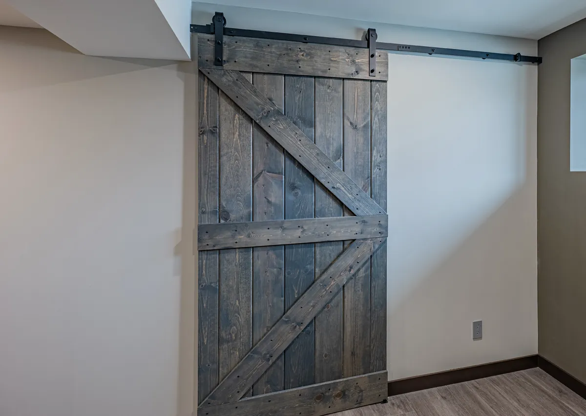Sliding barn door on the office
