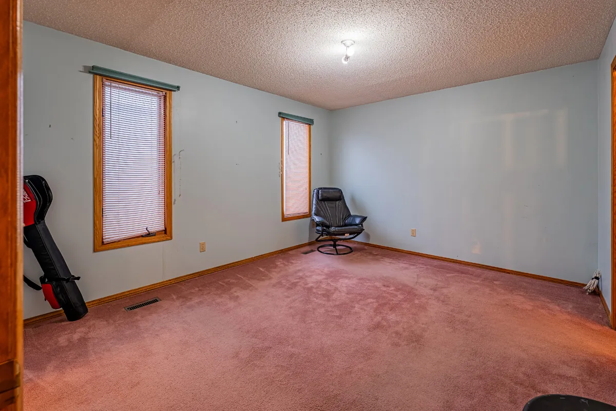 Before: a third bedroom, empty, in pink carpet